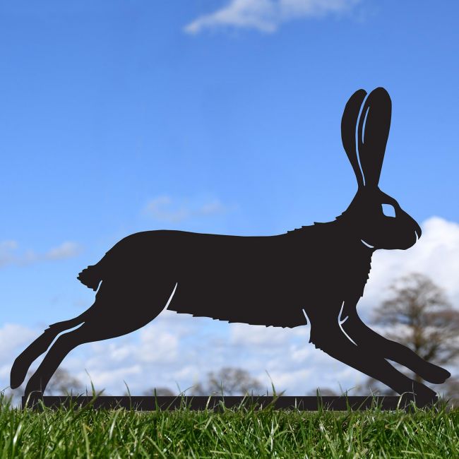 Black Sprinting Hare Silhouette in Situ Black Sprinting Hare Silhouette in Situ