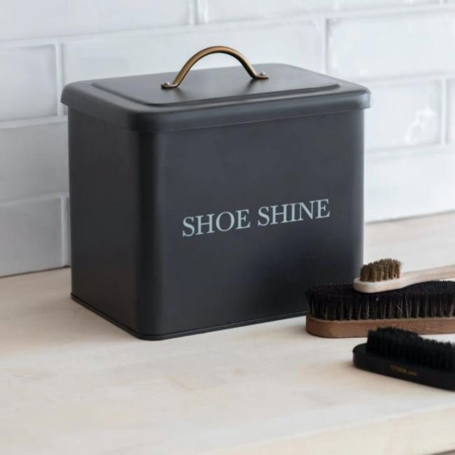 Black Shoe Shine Storage Box Black Shoe Shine Storage Box
