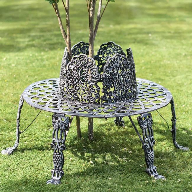 Black & Silver Ornate Tree Seat