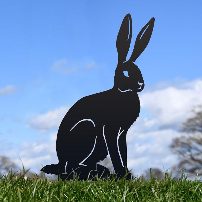 Black Sitting Hare Silhouette in Situ Black Sitting Hare Silhouette in Situ