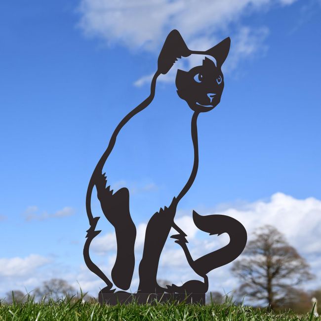 Black Sitting Siamese Cat Silhouette in Situ Black Sitting Siamese Cat Silhouette in Situ