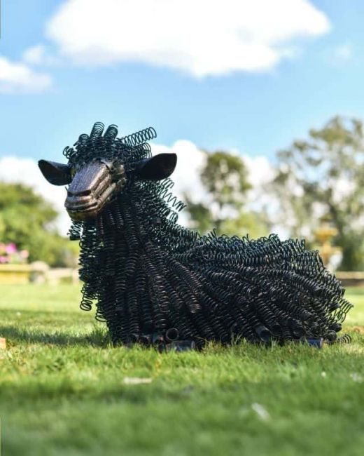 Black Sheep Bedspring Sculpture - Thumbnail Black Sheep Bedspring Sculpture - Thumbnail