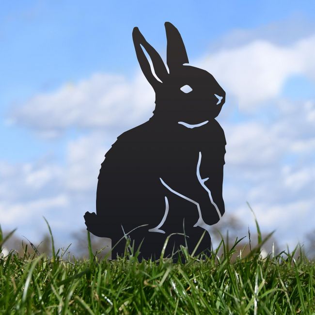 Black Standing Leveret Hare Silhouette in Situ Black Standing Leveret Hare Silhouette in Situ
