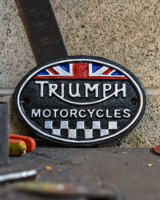 Black Triumph Vintage Style Cast Iron Sign