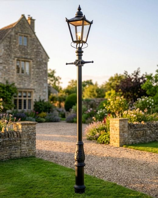 Black Victorian Lamp Post Set 3.7m digital illustration