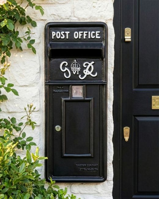 Black & White "King George" Rex Post Box Front digital illustration