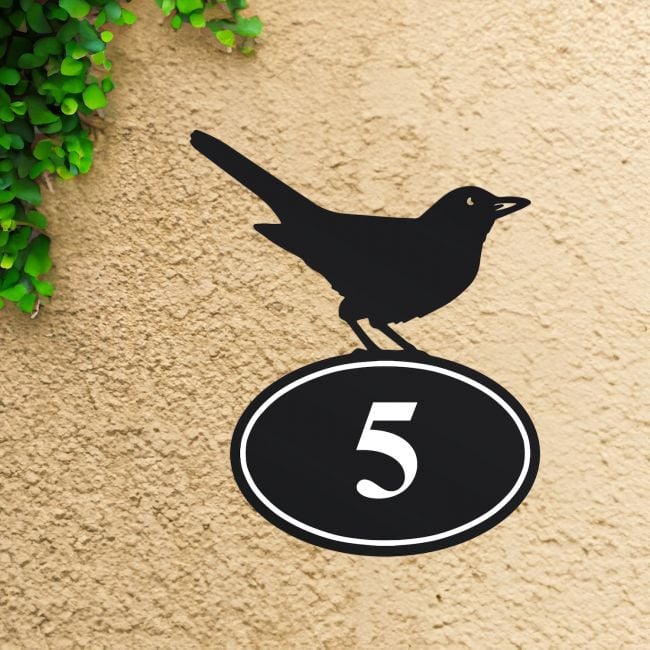 Blackbird House Number Sign Blackbird House Number Sign