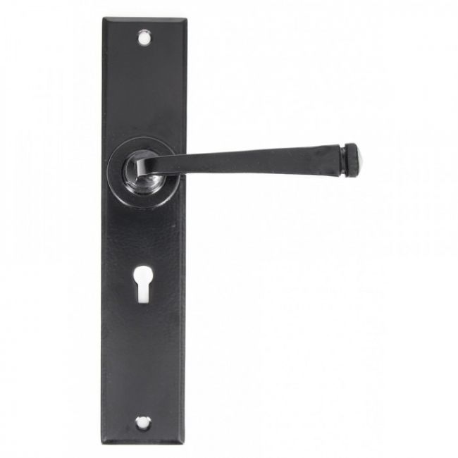 Large Lever Handle Set Finished In A Smooth Black Large Lever Handle Set Finished In A Smooth Black