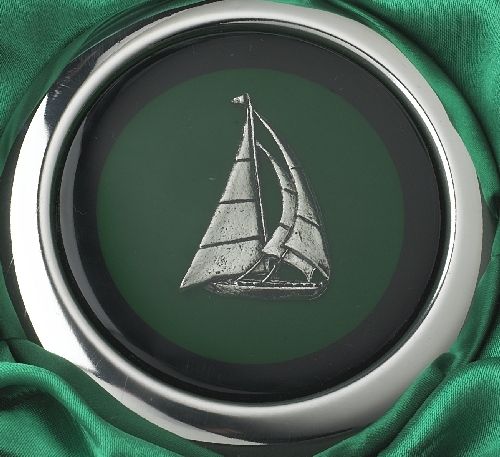 Close-up of the Boat Design on the Whiskey Flask Close-up of the Boat Design on the Whiskey Flask