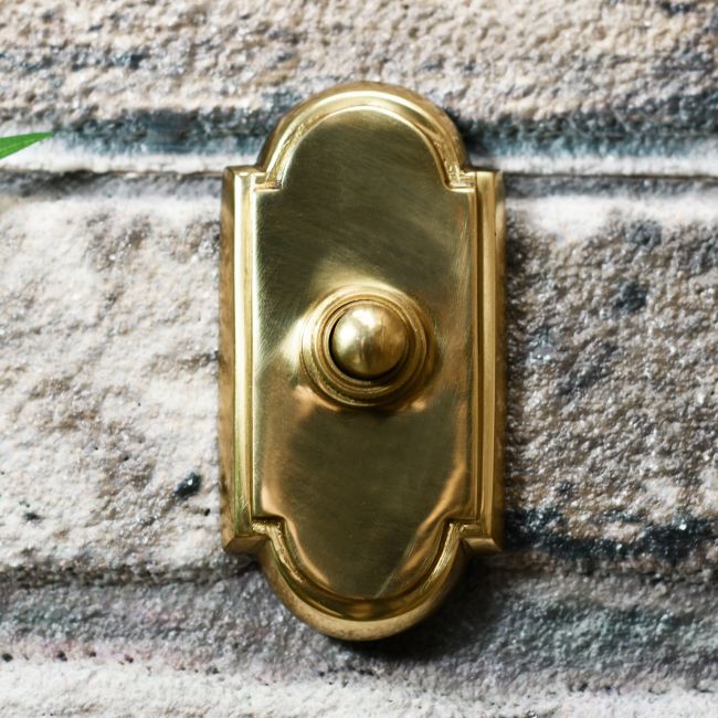 Polished Brass front door Bell with classical arched top & bottom Polished Brass front door Bell with classical arched top & bottom