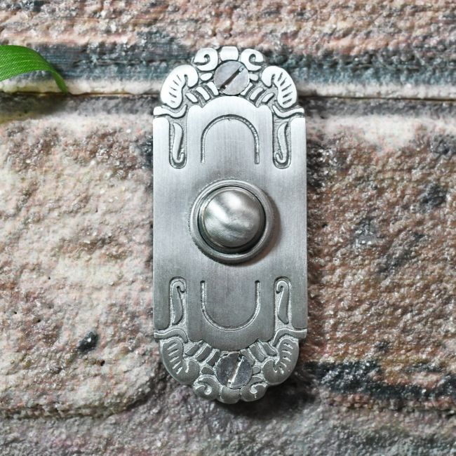 Satin Chrome Art Nouveau inspired door bell Satin Chrome Art Nouveau inspired door bell