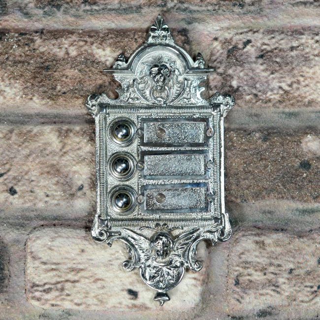 “Hazeldon Park" Bright Chrome Apartment Bell Push “Hazeldon Park" Bright Chrome Apartment Bell Push