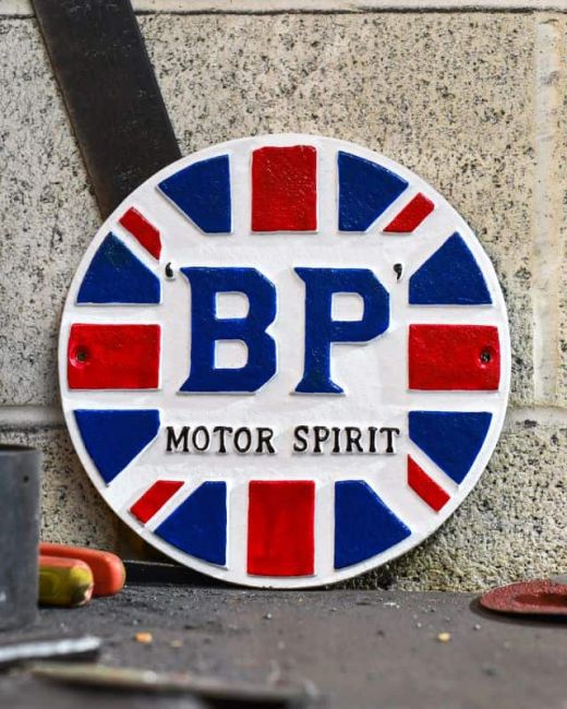 BP Motor Spirit Vintage Style Cast Iron Sign BP Motor Spirit Vintage Style Cast Iron Sign
