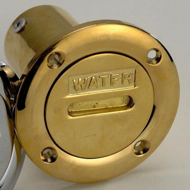 Boat Water Cap in a Polished Brass Finish Boat Water Cap in a Polished Brass Finish