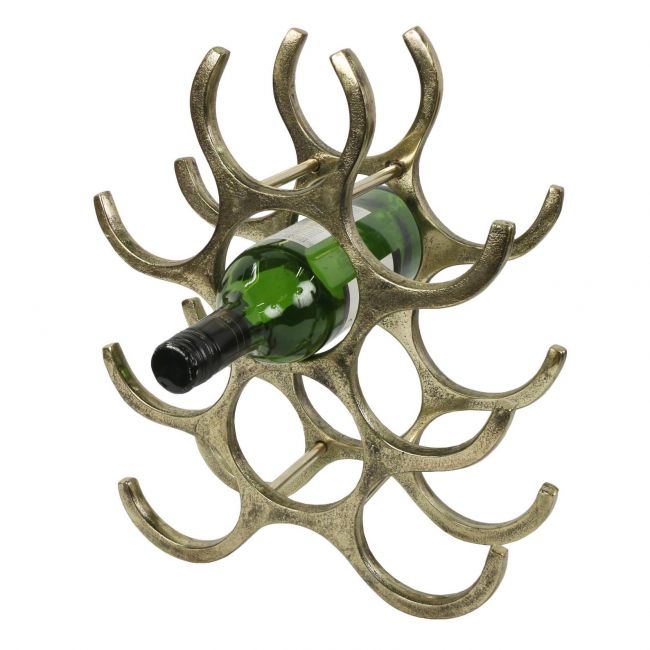 Contemporary Style Wine Holder in a Brass Finish Contemporary Style Wine Holder in a Brass Finish