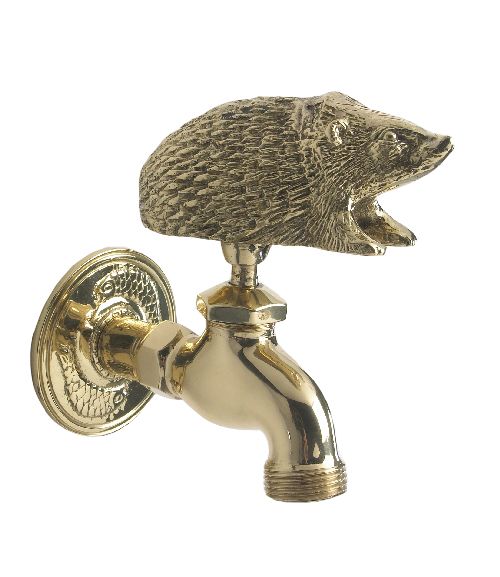 Polished Brass Hedgehog Garden Tap Polished Brass Hedgehog Garden Tap