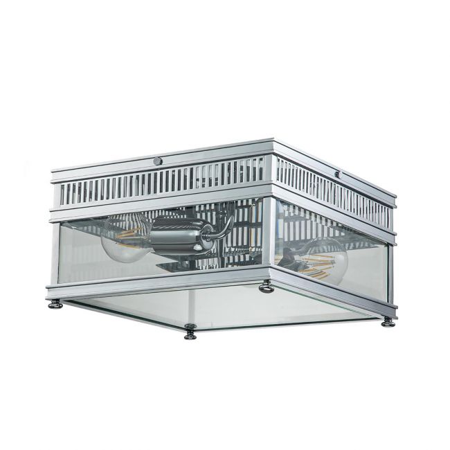 Bright Chrome "Recon" Square Flush Ceiling Light - 30cm Bright Chrome "Recon" Square Flush Ceiling Light - 30cm