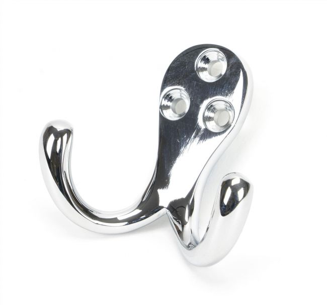 Bright Chrome Double Pronged Coat Hook Bright Chrome Double Pronged Coat Hook