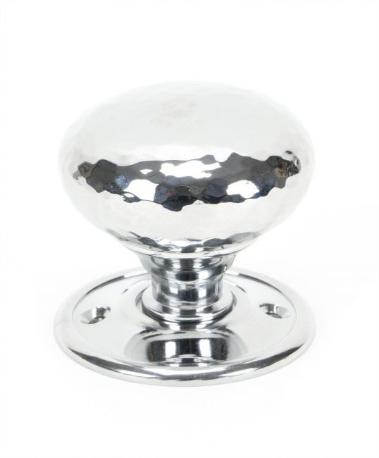 Bright Chrome Hammered Mortice & Rim Doorknob Set Bright Chrome Hammered Mortice & Rim Doorknob Set