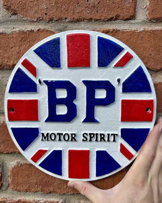 BP Motor Spirit Vintage Style Cast Iron Sign - 24cm