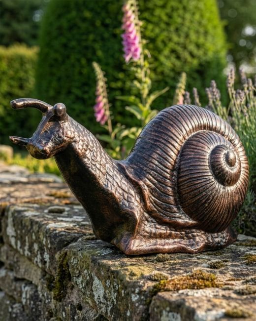 Bronze and Copper finish aluminium snail sculpture Digital Illustration