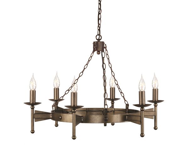 "Newry Court" Bronze Blacksmith Candle Inspired Chandelier "Newry Court" Bronze Blacksmith Candle Inspired Chandelier