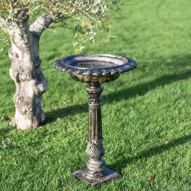 Brushed Gold "Floridus" Bird Bath In Situ