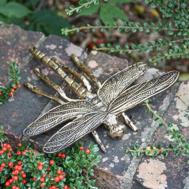 Brushed Gold "Prehistoric" Dragonfly Garden Sculpture