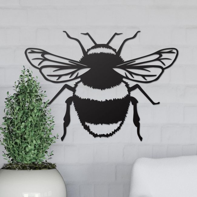 Bumble Bee Wall Art on the Wall Next to Plants Bumble Bee Wall Art on the Wall Next to Plants