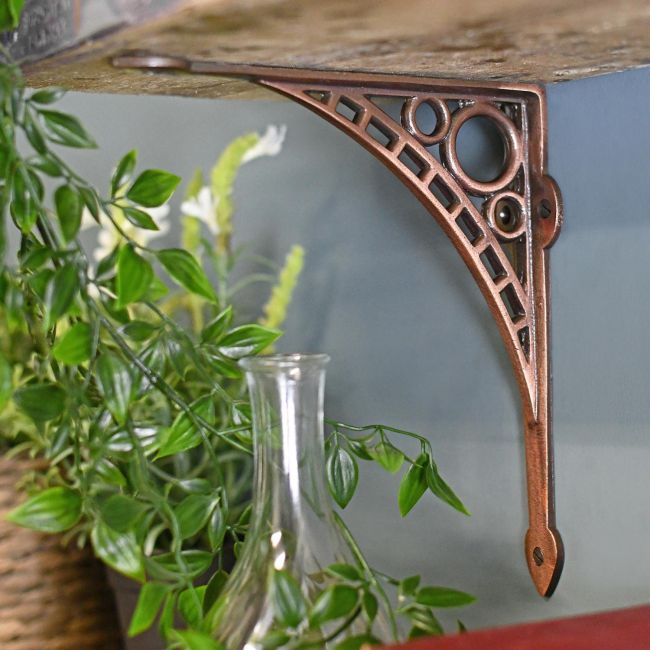 Architecural Copper Finish Cast Iron Shelf Bracket