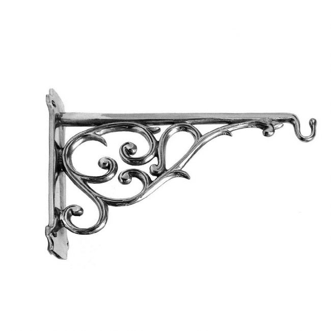 Scroll-Effect Chrome Hanging Shelf Bracket 25 x 36cm Scroll-Effect Chrome Hanging Shelf Bracket 25 x 36cm