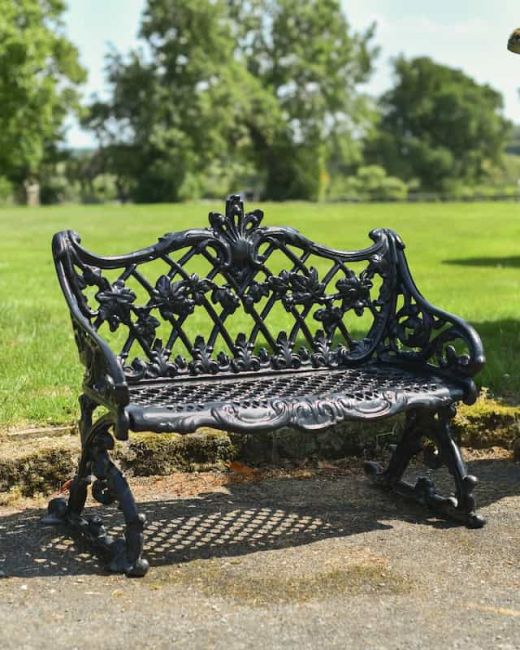 "Caddington" Cast Iron Bench - Black "Caddington" Cast Iron Bench - Black
