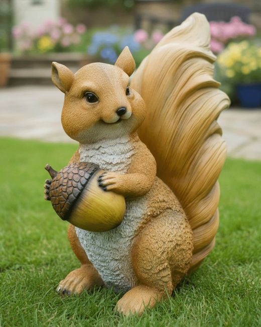 "Caper" the Handpainted Fibreglass Squirrel Garden Sculpture "Caper" the Handpainted Fibreglass Squirrel Garden Sculpture