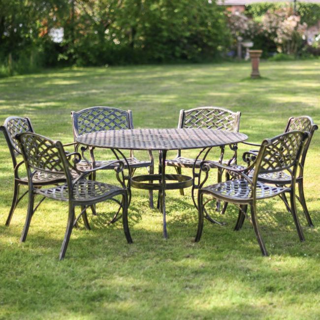Antique Bronze "Summerworth " Dining Set in Situ Antique Bronze "Summerworth " Dining Set in Situ