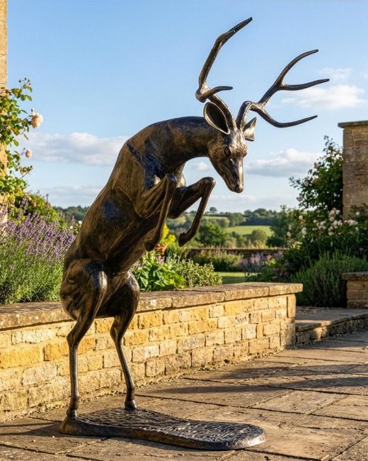 Cast Aluminium "Rutting Stag" Sculpture Digital Illustraion