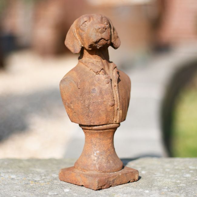 Cast Iron Dog & Shirt Sculpture