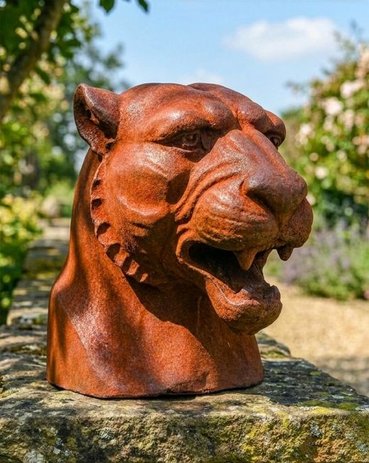 Cast Iron Rustic Jaguar Bust Digital Illustration