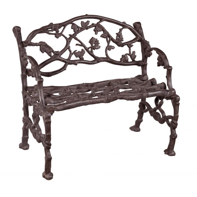 Cast Iron Tree Branch Bench Finished in a Rustic Brown Finish Cast Iron Tree Branch Bench Finished in a Rustic Brown Finish