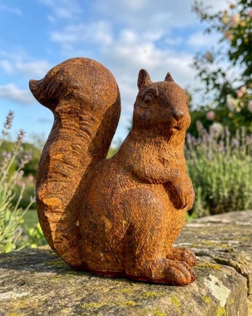 Cast Iron Squirrel Garden Statue Digital Illustration Cast Iron Squirrel Garden Statue Digital Illustration