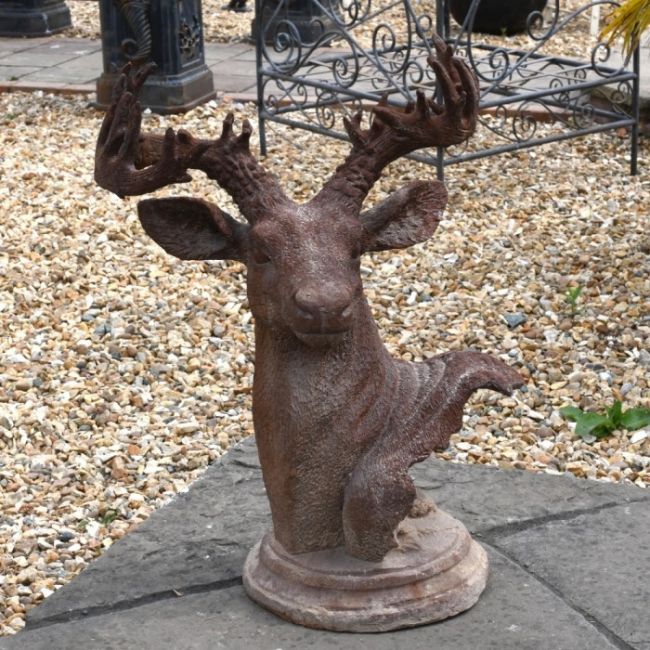 Cast Iron Stag Bust Facing Right Cast Iron Stag Bust Facing Right