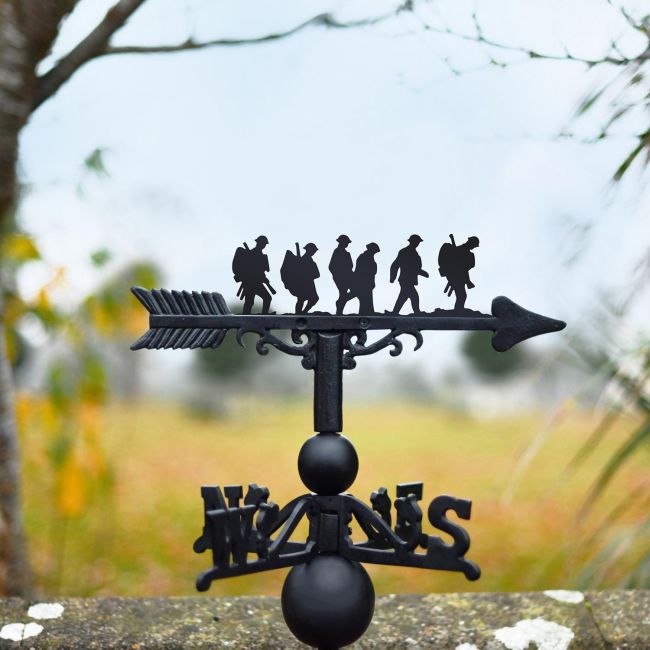 Cast Iron & Steel "Band of Brothers" Walking Soldiers Weathervane Cast Iron & Steel "Band of Brothers" Walking Soldiers Weathervane