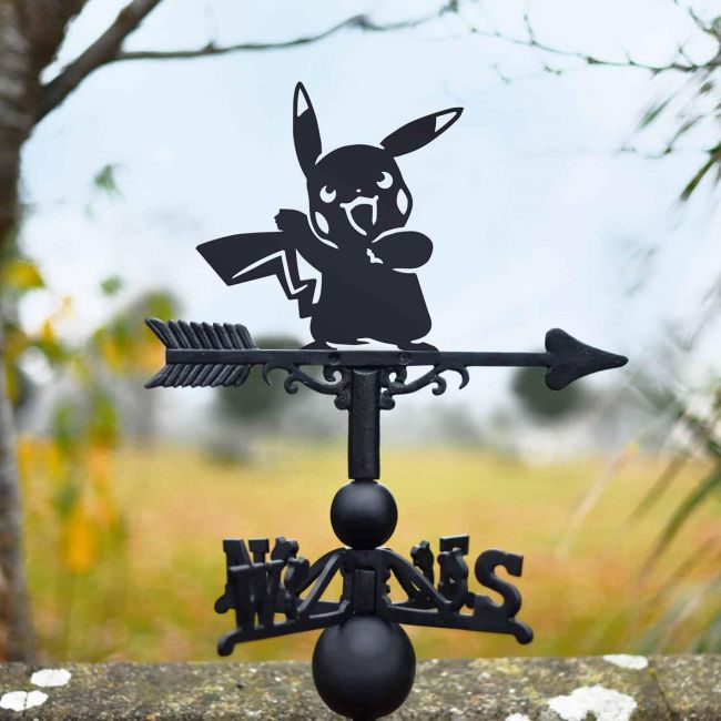 Cast Iron & Steel First Evolution Yellow Electric Character Weathervane Cast Iron & Steel First Evolution Yellow Electric Character Weathervane