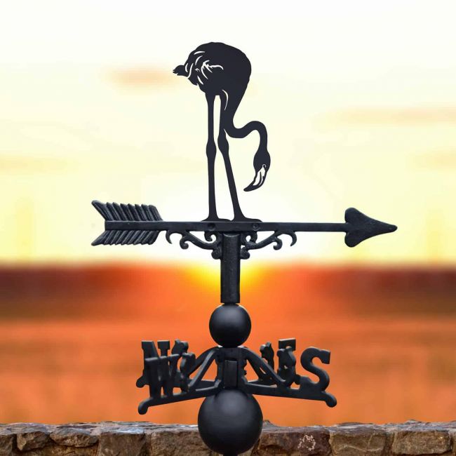 Cast Iron & Steel Head Down Flamingo Weathervane Cast Iron & Steel Head Down Flamingo Weathervane