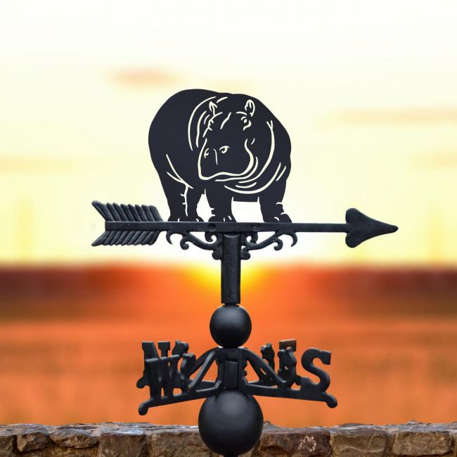 Cast Iron & Steel Hippo Weathervane - Looking Right Cast Iron & Steel Hippo Weathervane - Looking Right