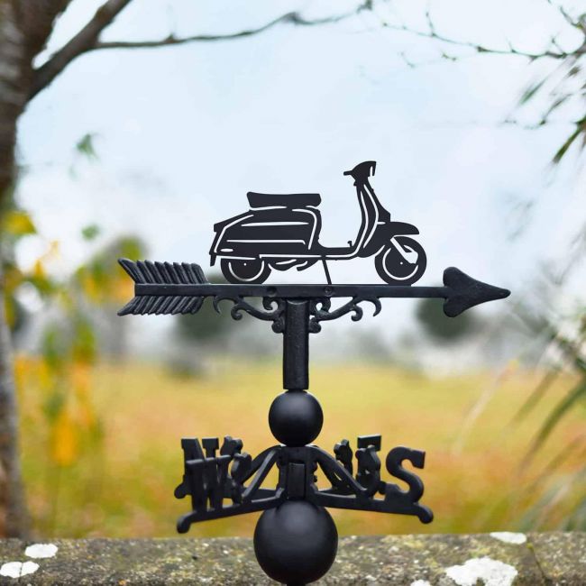 Cast Iron & Steel Lambretta Scooter Weathervane Cast Iron & Steel Lambretta Scooter Weathervane