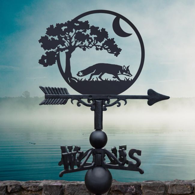 Cast Iron & Steel "Moonlit Fox" Weathervane Cast Iron & Steel "Moonlit Fox" Weathervane