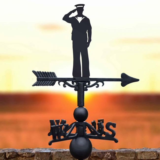 Cast Iron & Steel Royal Navy Officer Weathervane Cast Iron & Steel Royal Navy Officer Weathervane