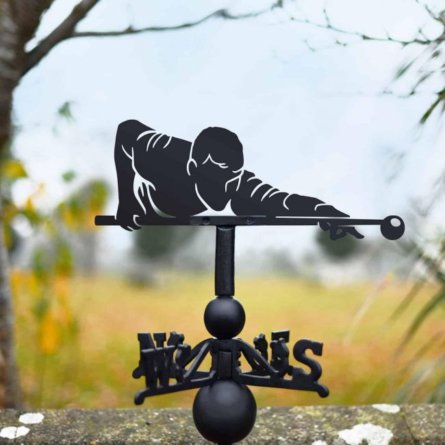 Cast Iron & Steel Snooker Player Weathervane Cast Iron & Steel Snooker Player Weathervane