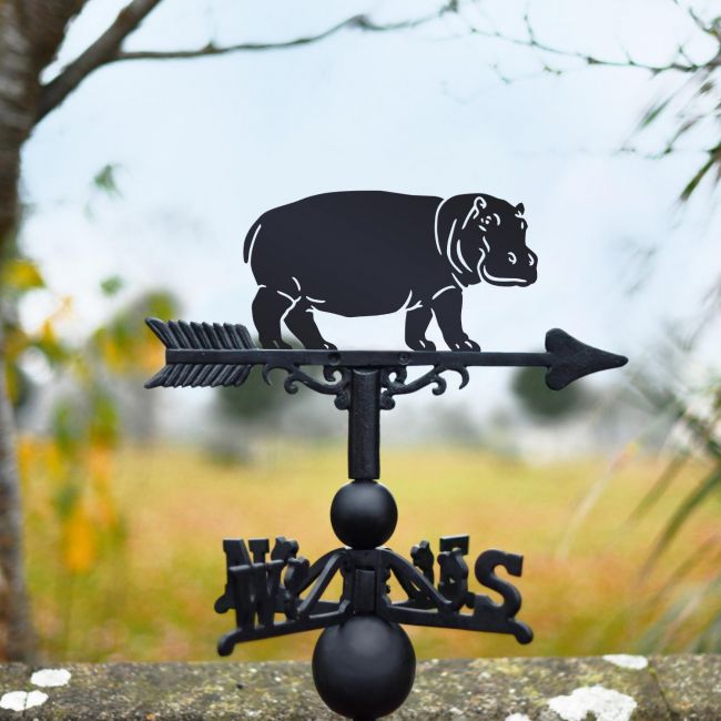 Cast Iron & Steel Standing Hippo Weathervane Cast Iron & Steel Standing Hippo Weathervane