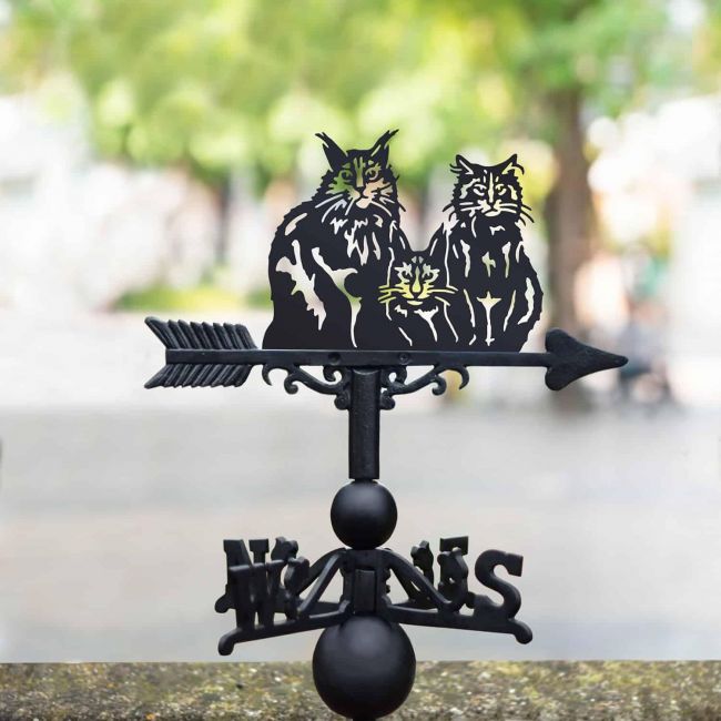 Cast Iron & Steel Three Cats Weathervane Cast Iron & Steel Three Cats Weathervane